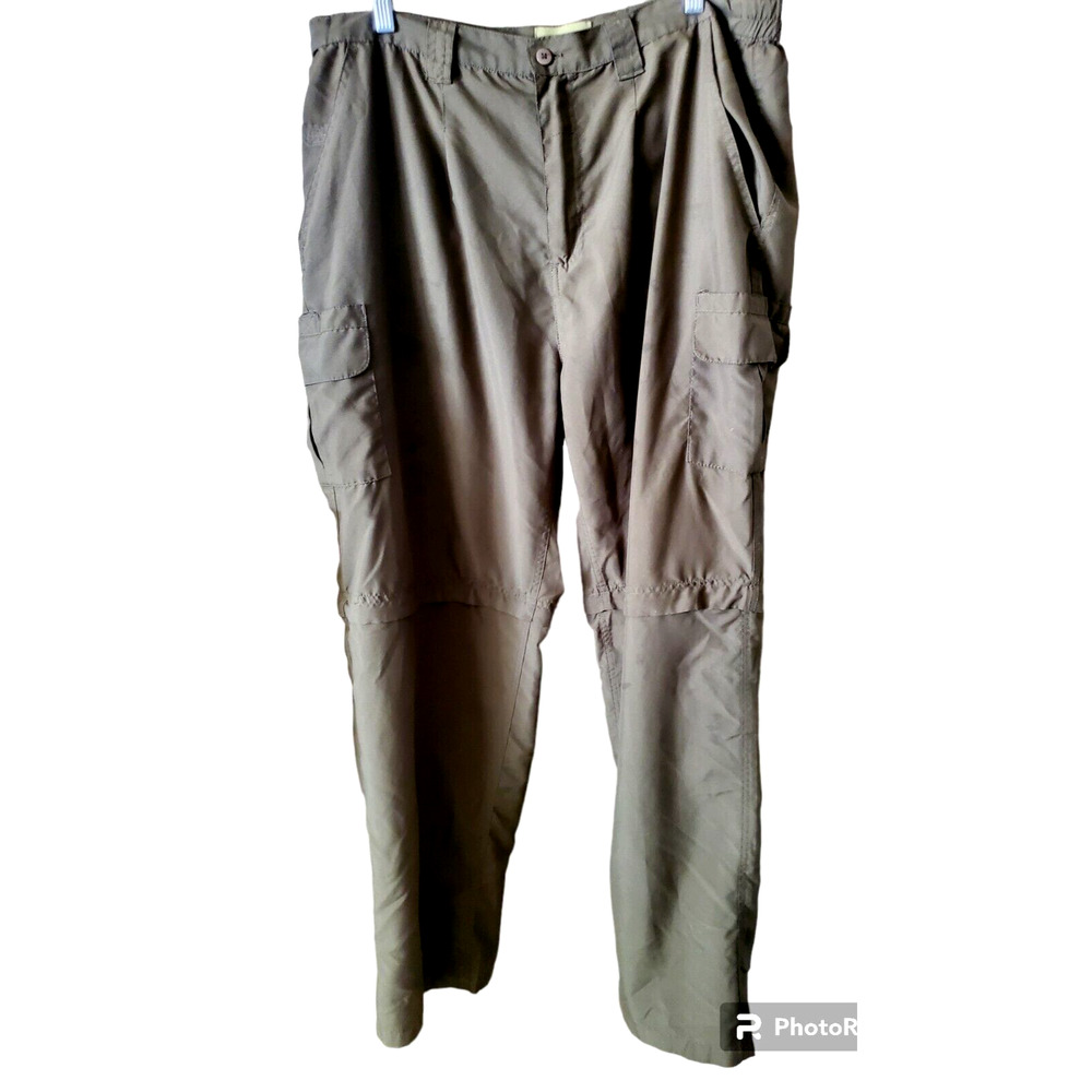 Rustic Ridge Olive Green Convertible Zip-Off Hiking Cargo Pants 38X32 XXL